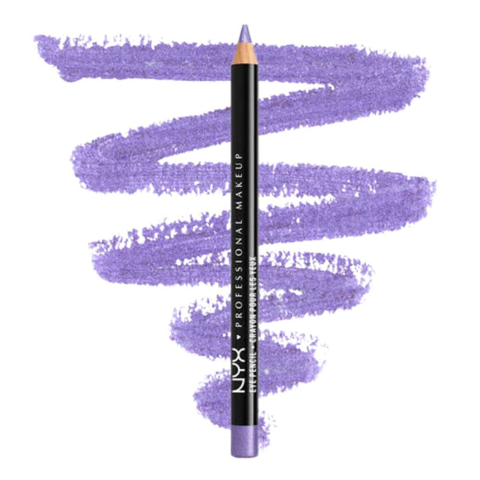 NYX Slim Eye Pencil Lavender Shimmer with swatch behind