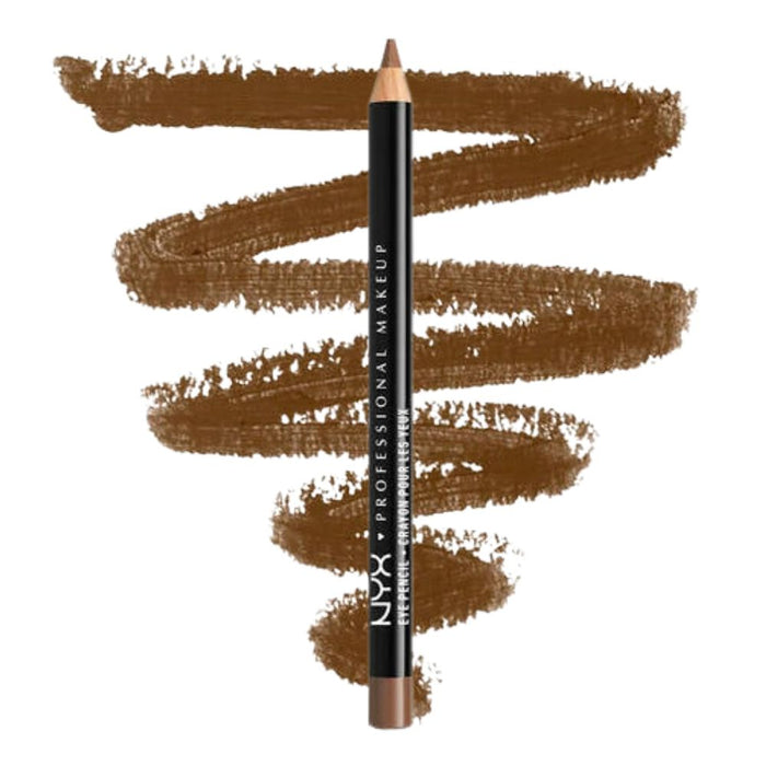 NYX Slim Eye Pencil Light Brown with swatch behind