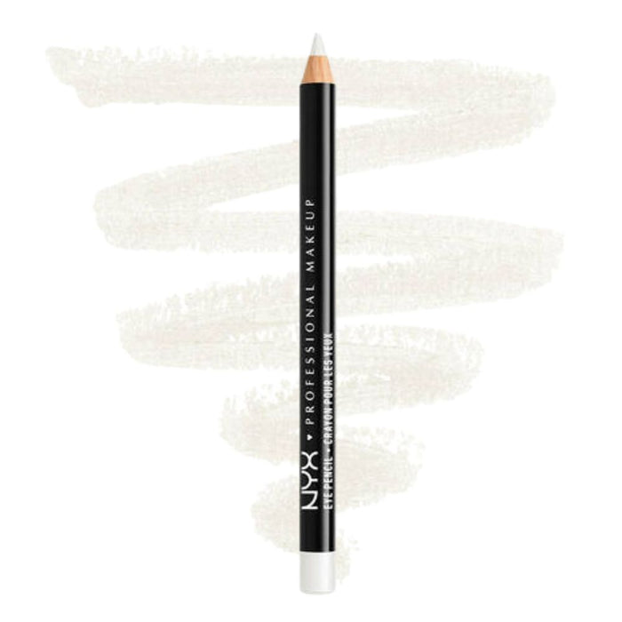 NYX Slim Eye Pencil White Pearl with swatch behind