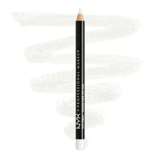 NYX Slim Eye Pencil White with swatch behind