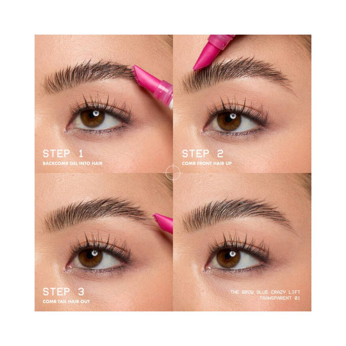 NYX The Brow Glue Crazy Lift Transparent step-by-step instructions