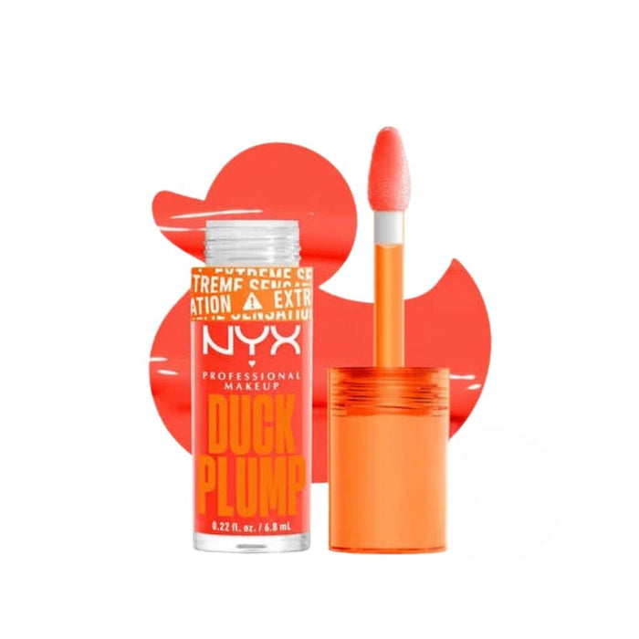 NYX Duck Plump High Pigment Lip Gloss Hall of Flame with swatch