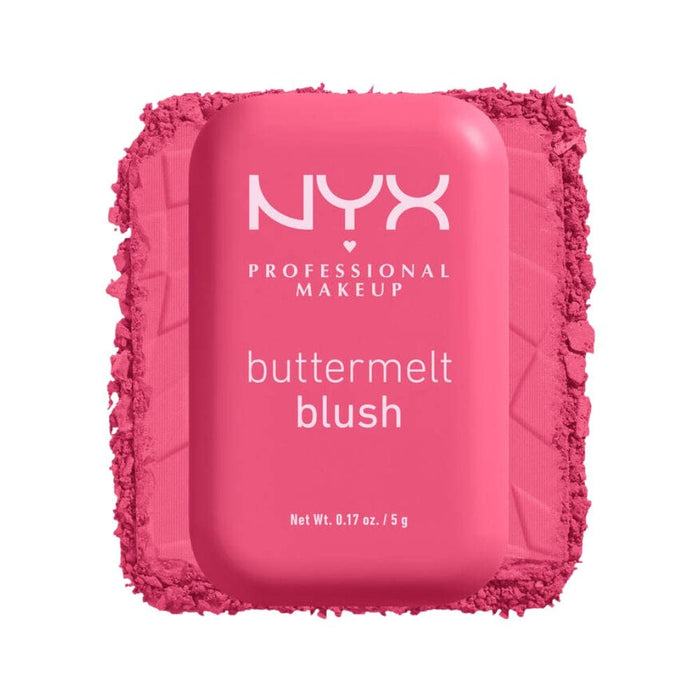 NYX Buttermelt Blush getting butta with swatch