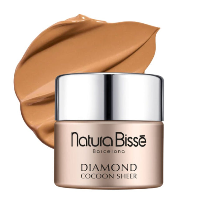 Natura Bisse Diamond Cocoon Sheer Cream 1.7oz deep shade with swatch behind