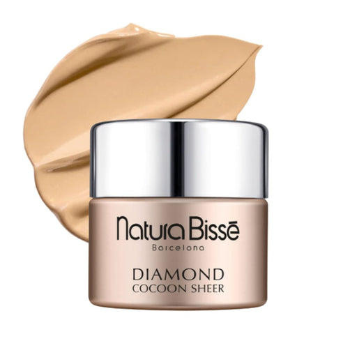Natura Bisse Diamond Cocoon Sheer Cream 1.7oz medium shade with swatch behind