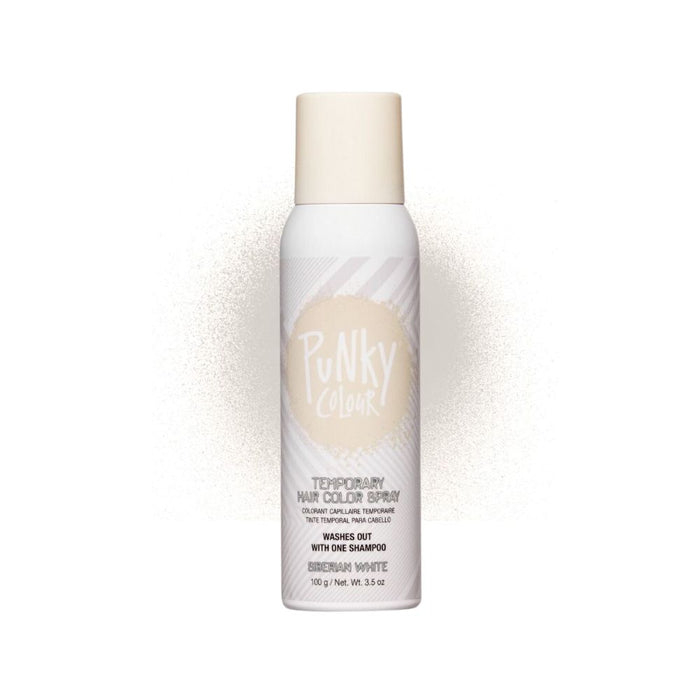Punky Colour Temporary Hair Color Spray 3.5oz Siberian White with swatch