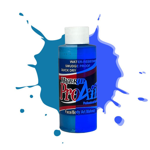 ProAiir Hybrid Waterproof Makeup Atomic UV Color 2oz Biohazard Blue with split swatch