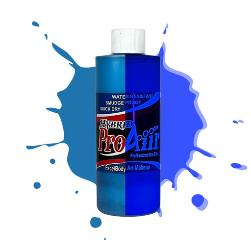 ProAiir Hybrid Waterproof Makeup Atomic UV Color 4oz Biohazard Blue with split swatch