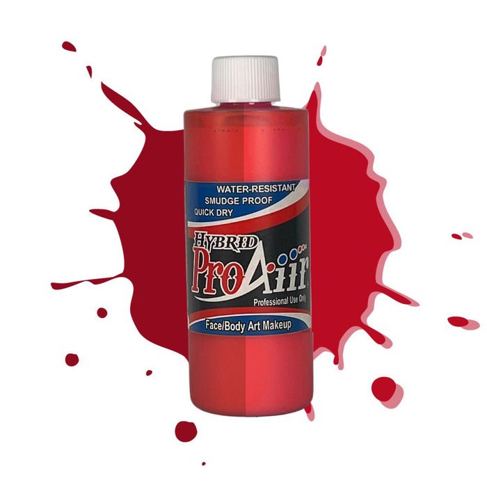 ProAiir Hybrid Waterproof Makeup Atomic UV Color 4oz Radiation Red with split swatch 