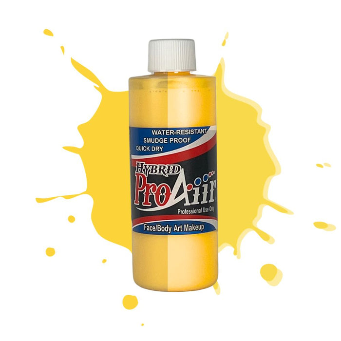 ProAiir Hybrid Waterproof Makeup Atomic UV Color 4oz Uranium Yellow with split swatch