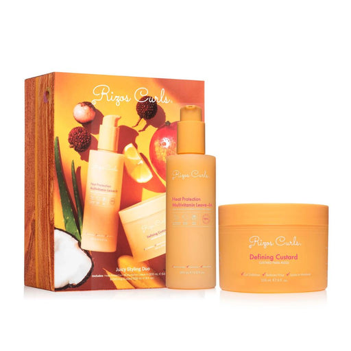 Rizos Curls Juicy Styling Duo: Heat Protection Leave-In + Defining Custard