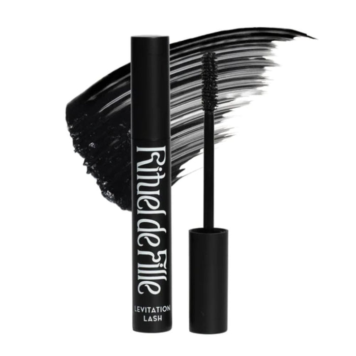 Rituel de Fille Levitation Lash Lifting + Lengthening Mascara Midnight Black with swatch