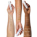 RMS Revitalize Hydra Concealer with three different skintones with shades swatched on each arm.