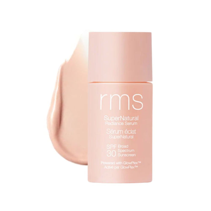 RMS Beauty SuperNatural Radiance Serum SPF30 Light Aura with swatch