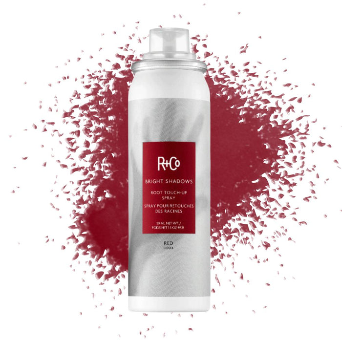 R+Co Bright Shadows Root Touch-Up Spray 5oz – Red with swatch