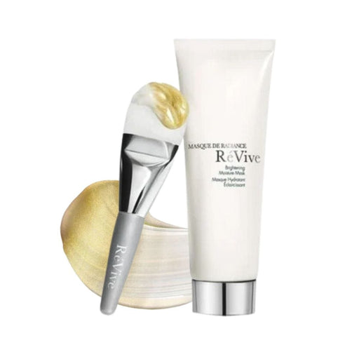 ReVive Masque De Radiance Brightening Moisture Mask 2.5oz applicator and tube with swatch