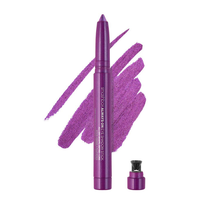 Smashbox Always On Eye Shadow Stick Big Flirt with swatch behind