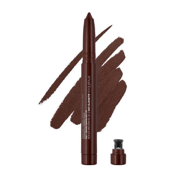 Smashbox Always On Eye Shadow Stick Hotshot with swatch behind