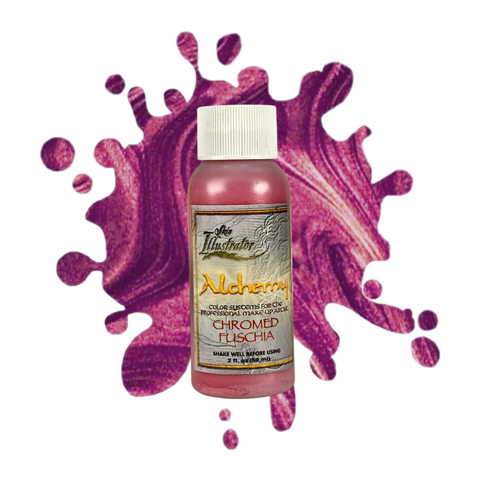 Skin Illustrator Alchemy Liquid Fuschia 2oz with swatch behind