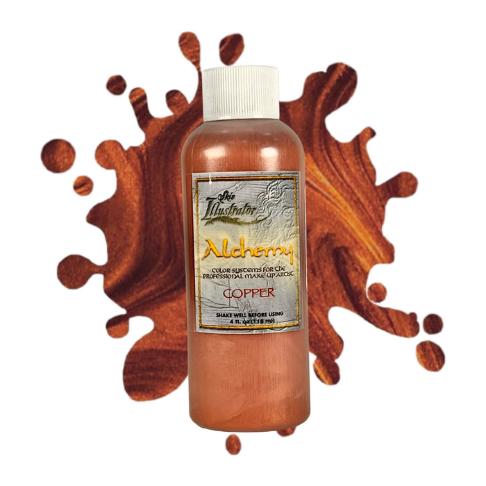 Skin Illustrator Alchemy Liquid Copper 4oz with swatch behind