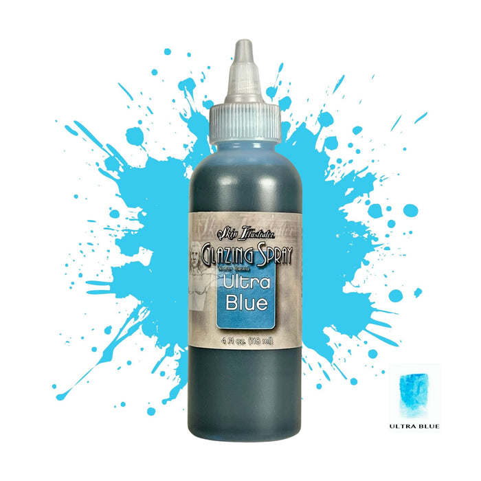 Skin Illustrator Glazing Spray 4oz ultra blue with swatch