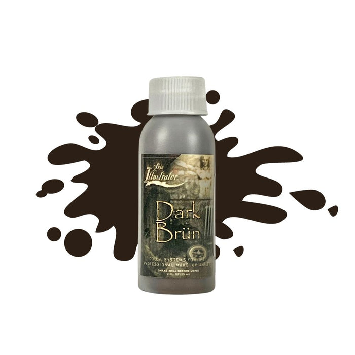 Skin Illustrator Grunge Liquid Dark Brün 2oz with swatch behind