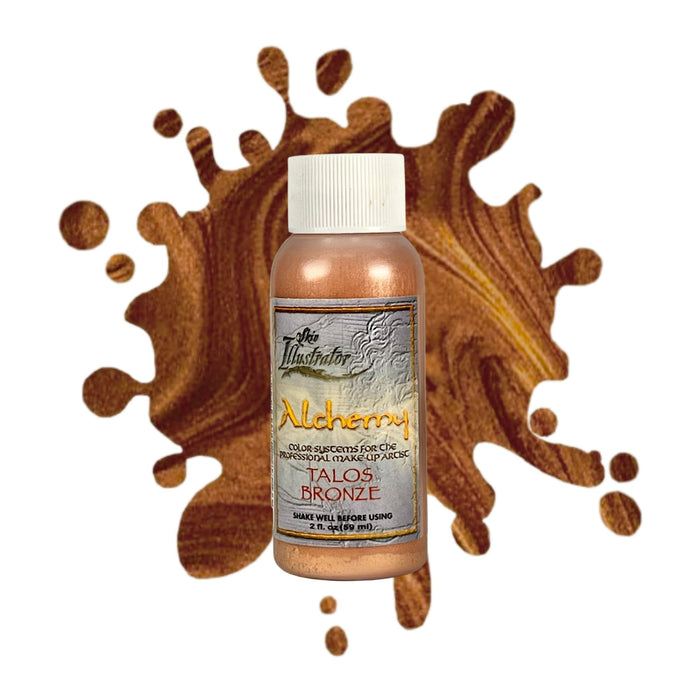 Skin Illustrator Alchemy Liquid Talos Bronze 2oz with swatch behind