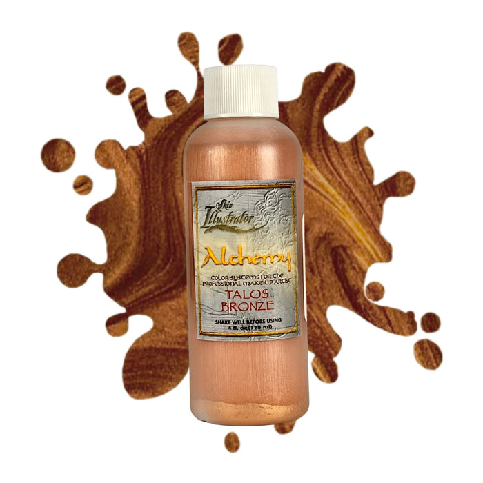 Skin Illustrator Alchemy Liquid Talos Bronze 4oz with swatch behind