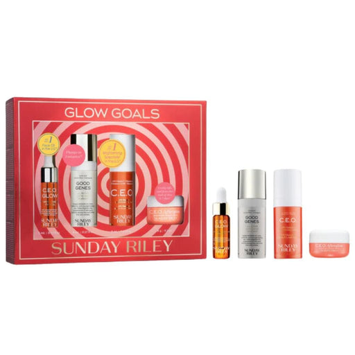 Sunday Riley Glow Goals kit and contents