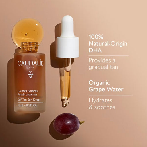 Caudalie self-tan sun drops key ingredients info