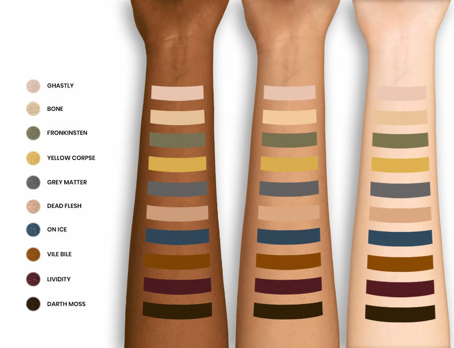Skin Illustrator NecroMania palette arm swatches on different skin tones