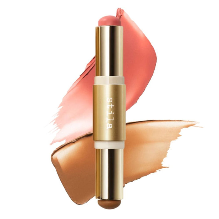 Stila Blush & Bronze Hydro-Blur Cheek Duo Grapefruit & Caramel with swatches