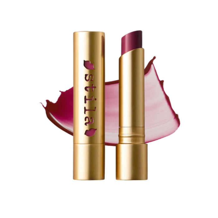 Stila Heaven's Dew Honey Glow Balm Berry Rush with swatch