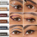 Stila Stay All Day Inkwear Liquid Eyeliner colors applied individually around medium skin tone eyes