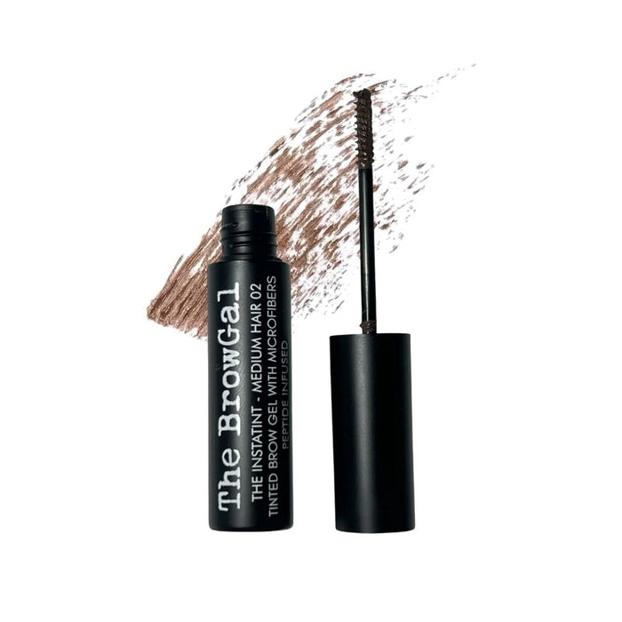 The BrowGal Instatint Brow Gel 02 medium hair with swatch