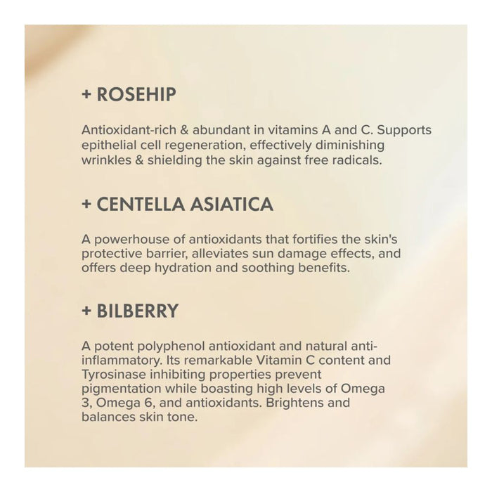 The Organic Pharmacy Rose Rejuvenating Face Cream key ingredients information text over product swatch