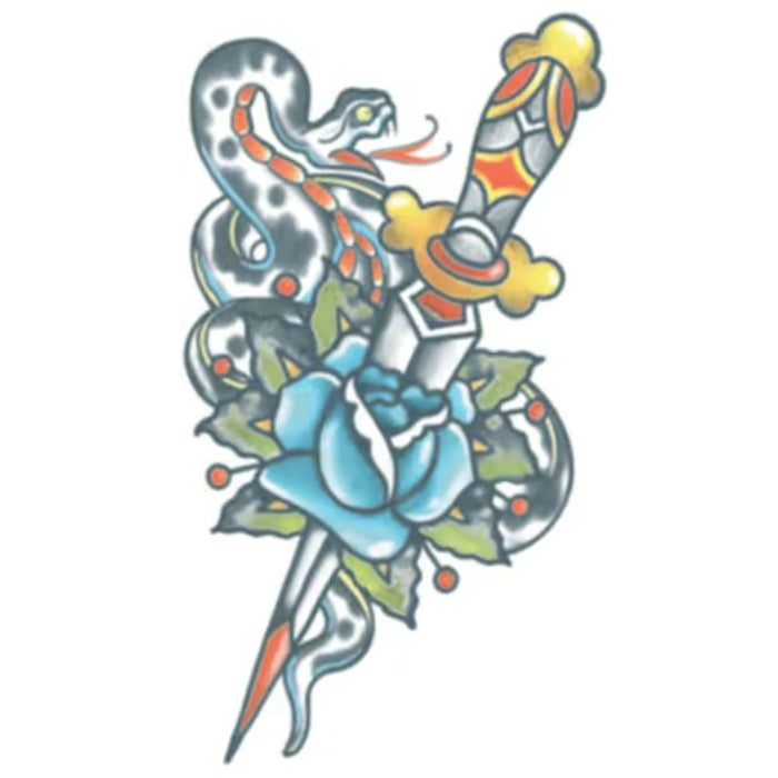 Tinsley Transfer Tattoo FX Vintage 1910 Snake & Dagger 