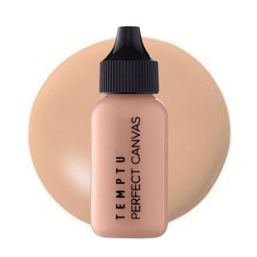 Temptu Perfect Canvas Hydra Lock Airbrush Foundation 1oz bottle 1N Porcelain with swatch behind