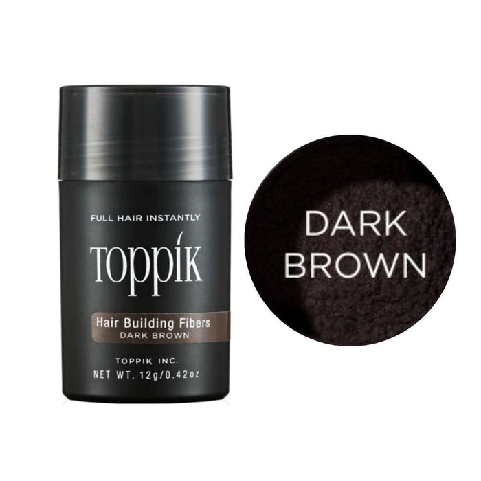 Toppik Hair Fiber 12g Dark Brown with swatch