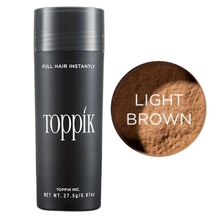 Toppik Hair Fiber 27.5g Light Brown with swatch