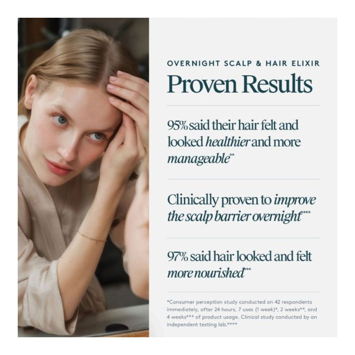 Virtue Overnight Scalp & Hair Elixir proven results *based on consumer study