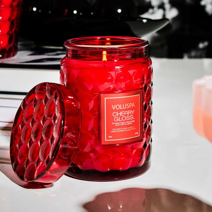 Voluspa Candle Cherry Gloss styled