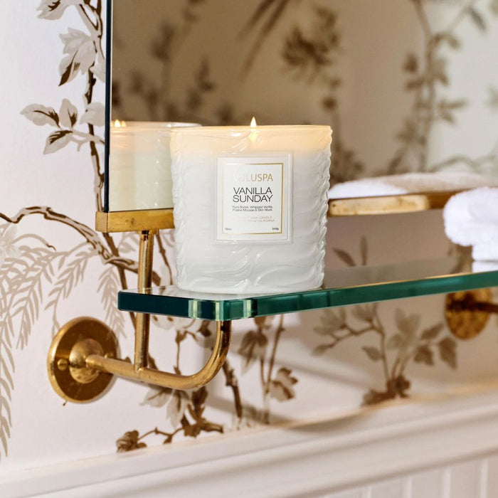 Voluspa Candle Vanilla Sunday styled 