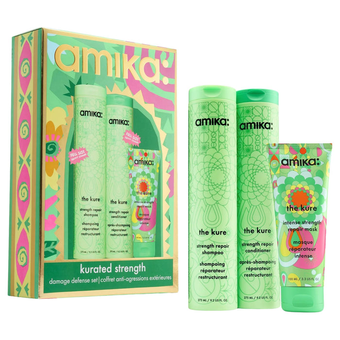 Amika Kurated Strength Damage Defense Set packshot and products