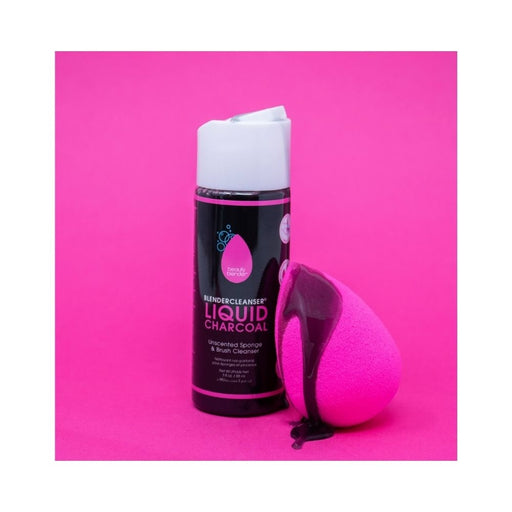 Beautyblender Blendercleanser Liquid Charcoal 3oz Pink Background Stylized 