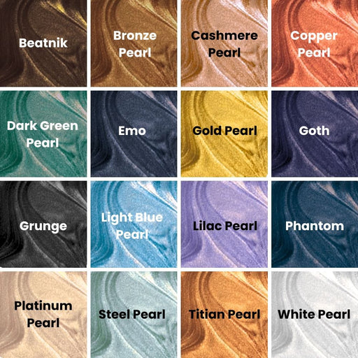 Allied FX Bluebird Iridescent Inks color chart with names -16-