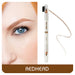 Brett Brow Duo-Shade Brow Pencil Redhead with swatch beside model with brow filled in