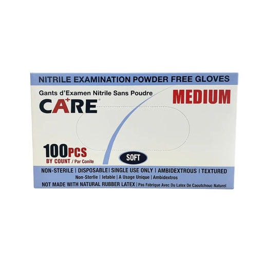 Care Nitrile Gloves 100ct Blue Medium 