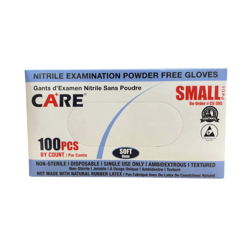 Care Nitrile Gloves 100ct Blue Small