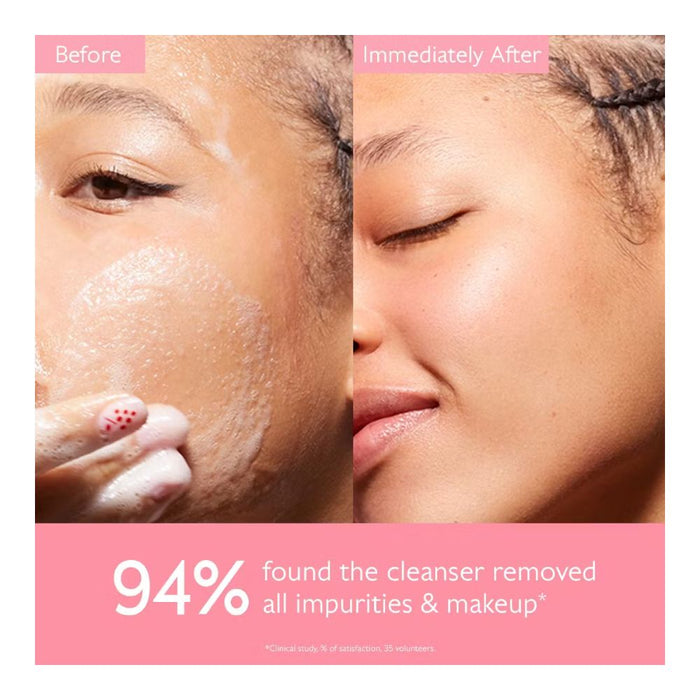 Caudalie VinoHydra Moisturizing Cleansing Gel  side by side before and after use